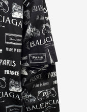 Load image into Gallery viewer, Black Double Sleeve Paris Resto Print Windbreaker