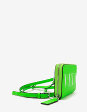 Load image into Gallery viewer, Neon Green VLTN Wallet with Neck Strap
