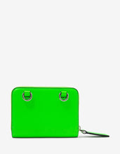 Load image into Gallery viewer, Neon Green VLTN Wallet with Neck Strap
