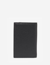 Load image into Gallery viewer, Black Grain Leather Card Wallet with Tonal Logo
